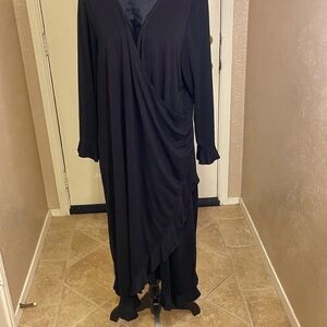 Elegant Black High Low Women's Dress